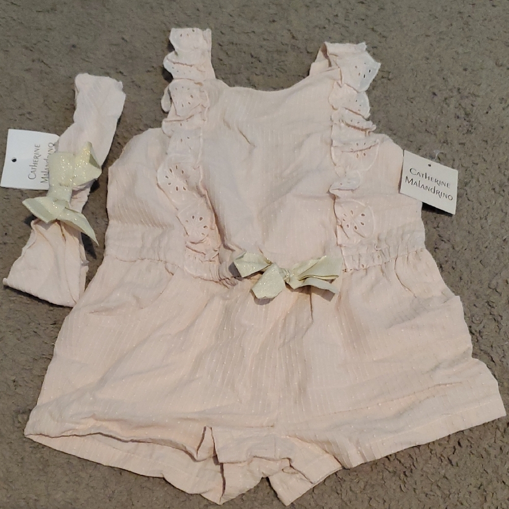Catherine Malandrino Blush Lace Romper